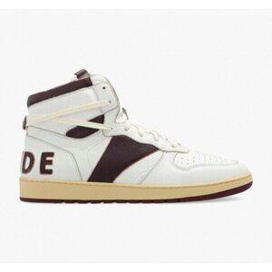 Rhude Rhecess-Hi Sneakers 7 Men's White Maroon Sneakers New